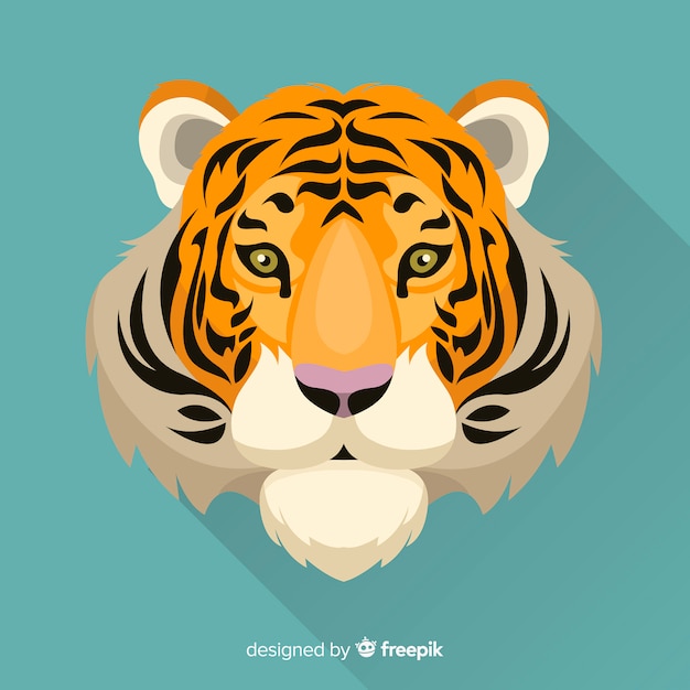 Vector fondo tigre vista frontal