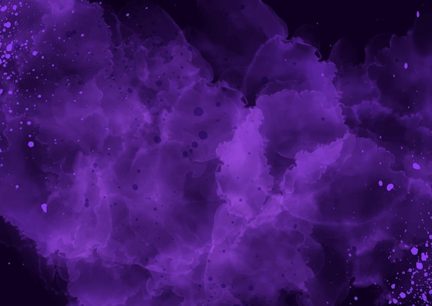 Fondo de tinta de acuarela pintado a mano de color púrpura oscuro