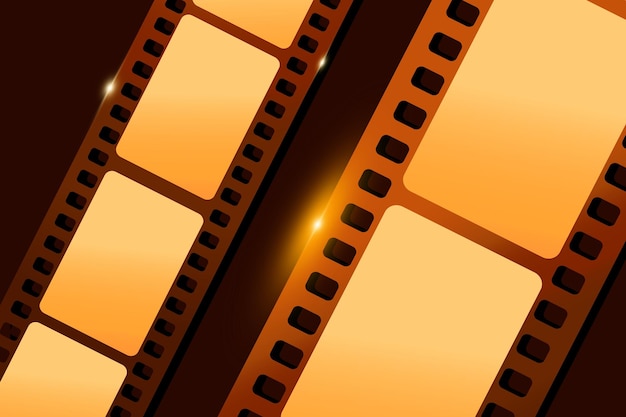 Fondo de tira de película brillante Concepto de película de cine Ilustración vectorial