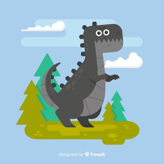 Vector fondo de tiranosaurio rex en diseño plano