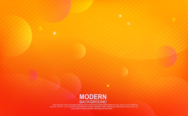 Fondo de tono naranja abstracto con círculos de rayas oblicuas delgadas degradadas y brillo