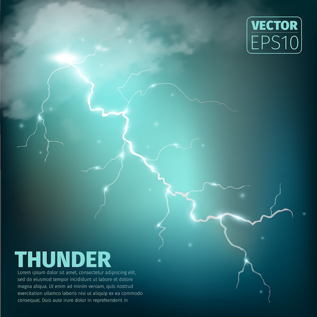 Vector fondo de tormenta realista.