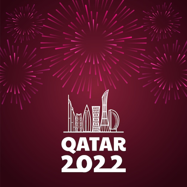 Fondo de trabajo de fuego de celebración de qatar 2022