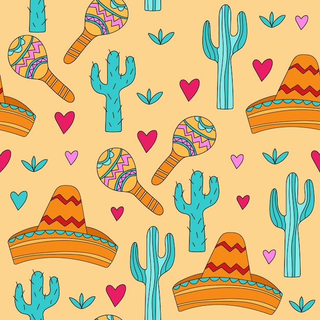 Fondo transparente con atributos de la cultura mexicana fondo mexicano