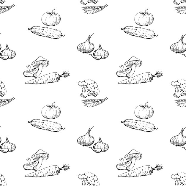 Fondo transparente de bocetos varias verduras