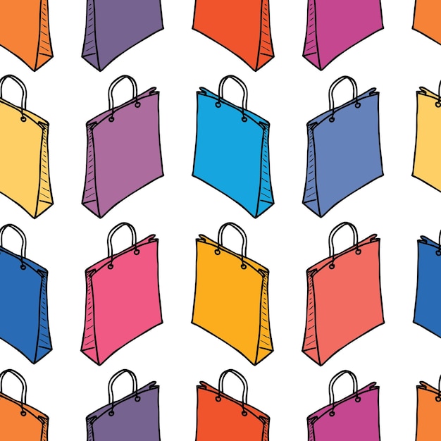 Vector fondo transparente de bolsas de compras multicolores