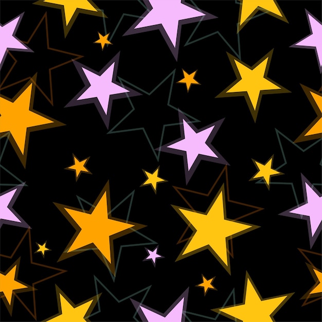 fondo transparente con brillantes estrellas de neón