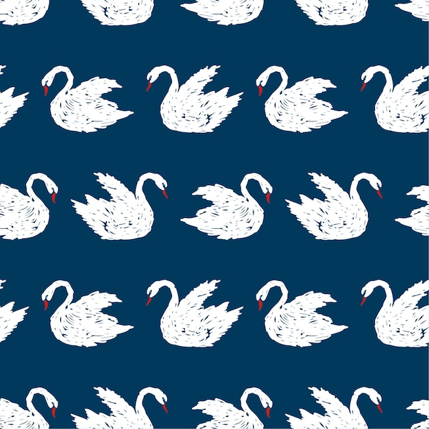 Fondo transparente de cisnes nadadores blancos