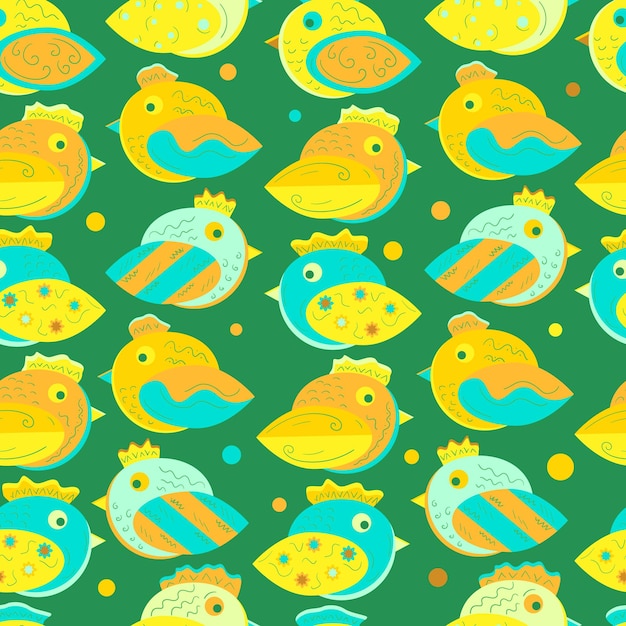 Vector fondo transparente con coloridos pájaros de dibujos animados