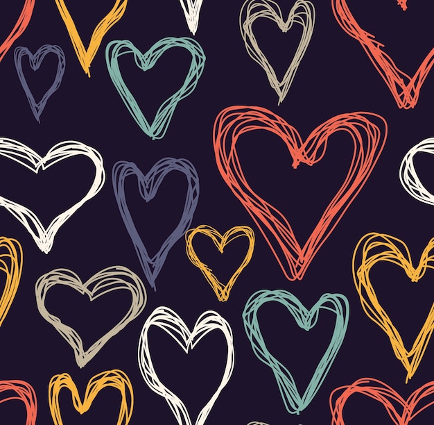 Fondo transparente de corazón dibujado a mano