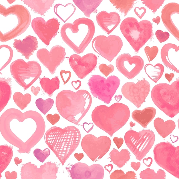 Fondo transparente de corazones estilizados dibujados a mano