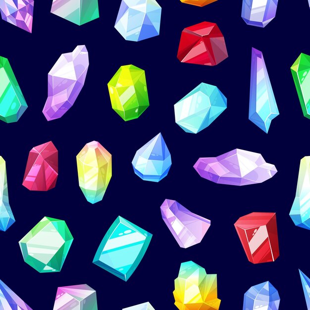 Fondo transparente de cristales y gemas