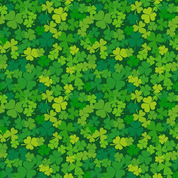 Fondo transparente del día de San Patricio Patrón de trébol vectorial