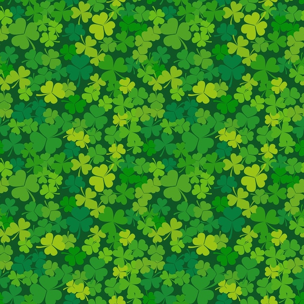 Fondo transparente del día de san patricio patrón de trébol vectorial