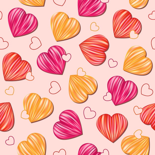 Vector fondo transparente del día de san valentín con corazones de color rosa amarillo rojo a rayas patrón vectorial para la decoración del evento de compromiso de boda