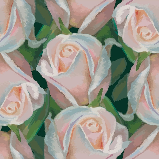 Fondo transparente de dibujos pastel de delicadas rosas rosadas