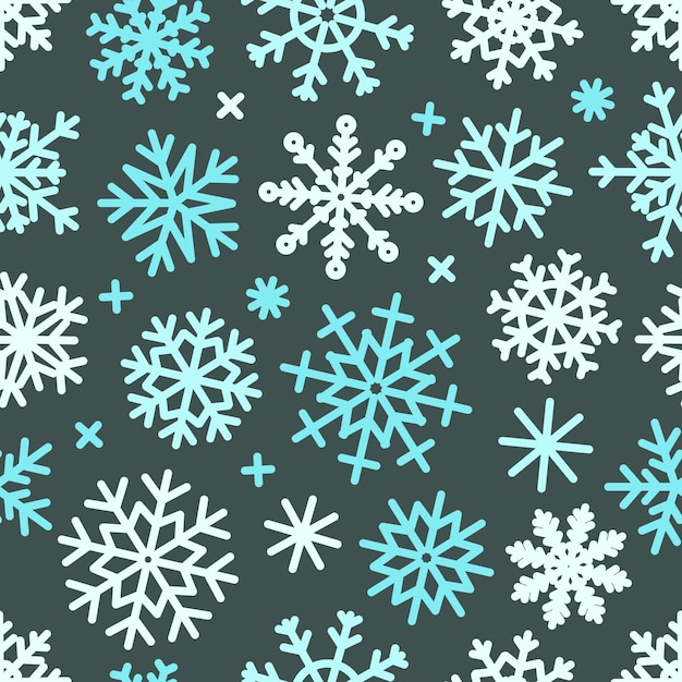 Fondo transparente de diferentes copos de nieve de vector. cristales de hielo de vector