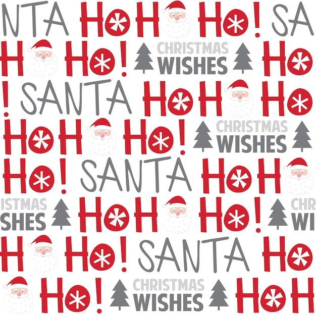 Fondo transparente con diseño de cabeza ho ho ho y santa