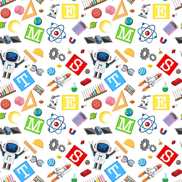 Fondo transparente de educación STEM colorido