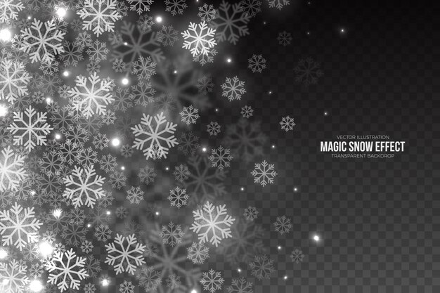Fondo transparente de efecto nieve de Navidad