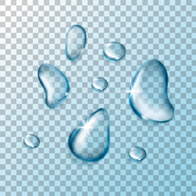 Fondo transparente de elementos de gota de agua más pequeños, ilustración