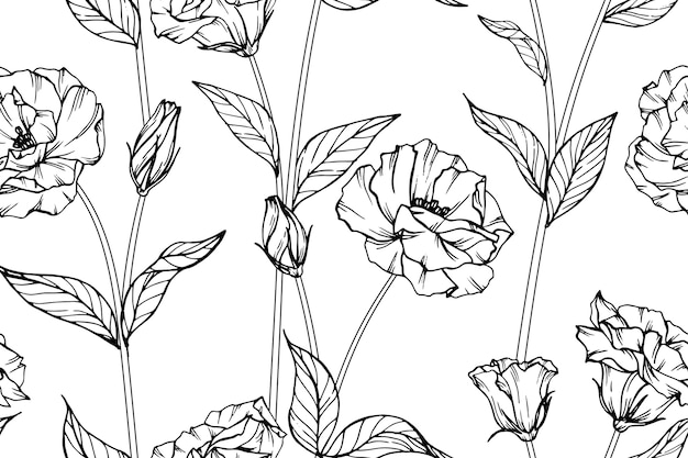 Fondo transparente del estampado de plores de Eustoma.