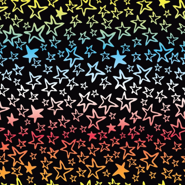 Fondo transparente de estrellas coloridas abstractas decorativas