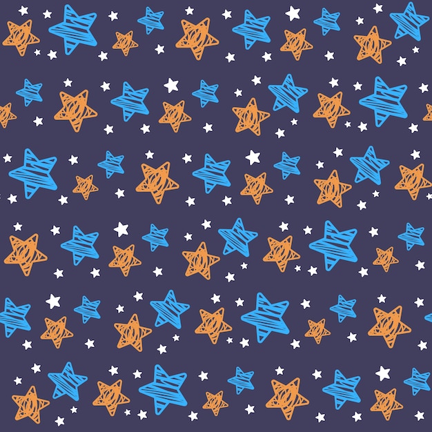 Fondo transparente de estrellas dibujadas a mano