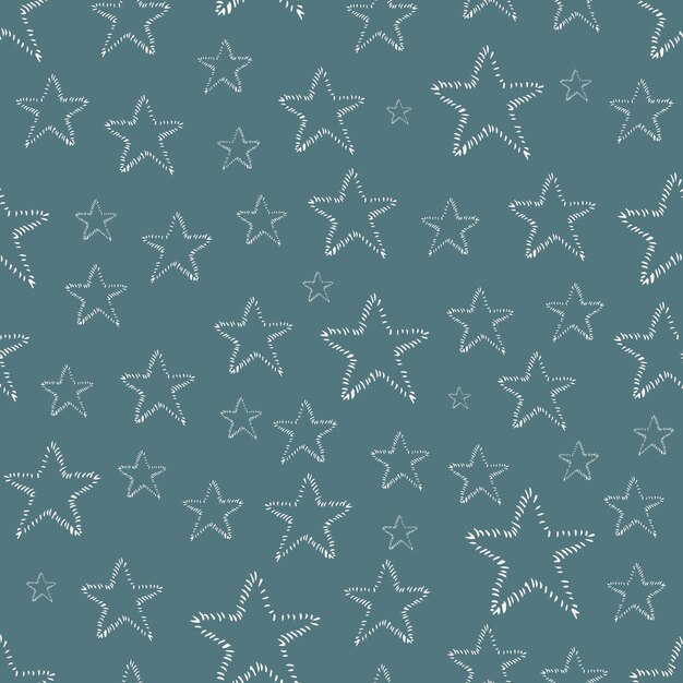 Fondo transparente de estrellas de doodle. estrellas dibujadas a mano blanca sobre fondo oscuro. ilustración vectorial