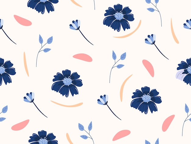 Vector fondo transparente floral azul