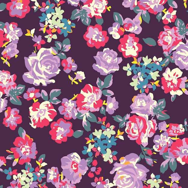 Fondo transparente floral para estampados de moda. Impresión ditsy.