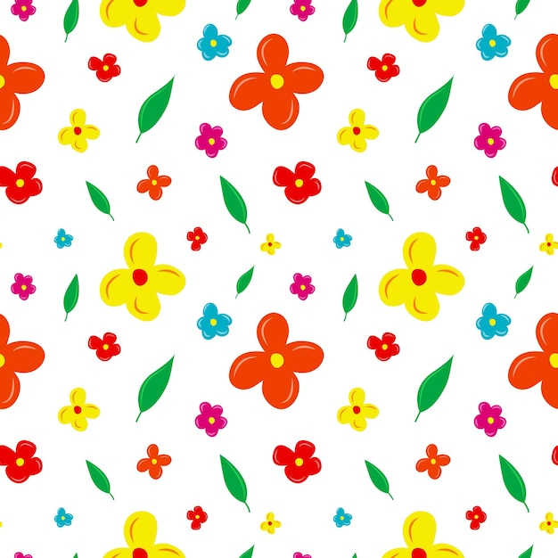 Vector fondo transparente con flores y hojas de primavera brillante. para textiles, papel tapiz, papel y álbumes de recortes. ilustración de vector aislado sobre fondo blanco.