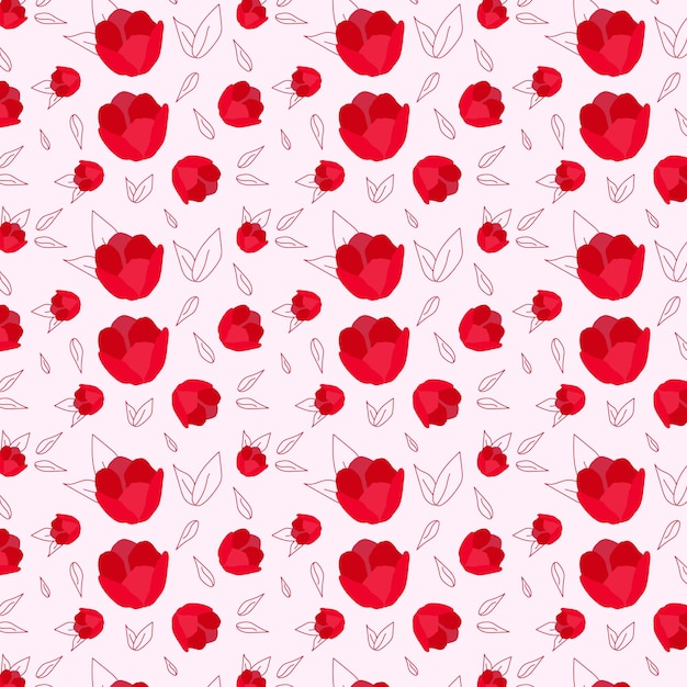 Vector fondo transparente de flores rojas