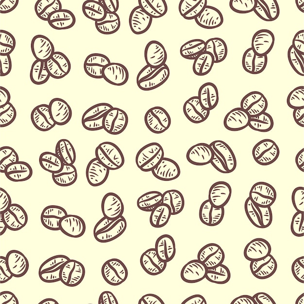 Fondo transparente de granos de café. Fondo de patrón de granos de café
