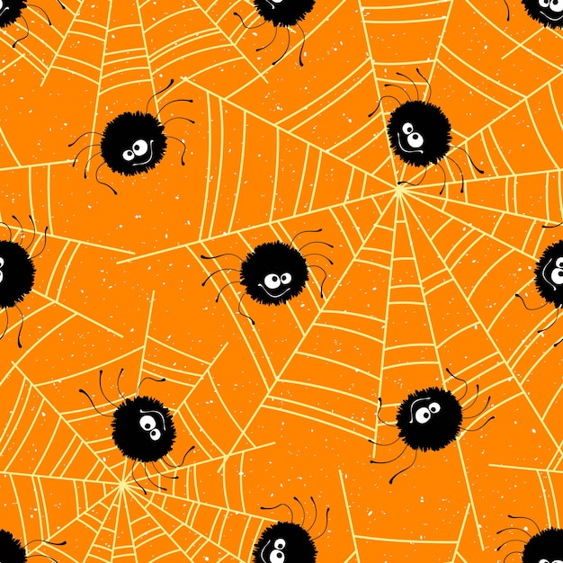 Fondo transparente de halloween con arañas y web