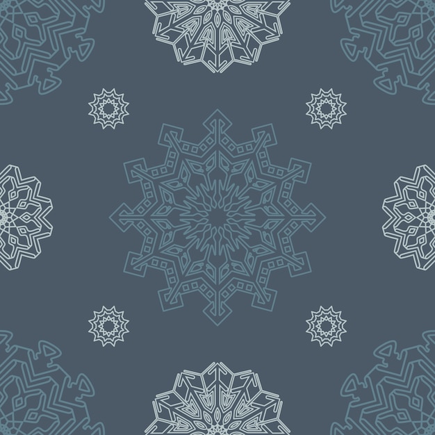 Fondo transparente con hermoso patrón de mandala de copo de nieve