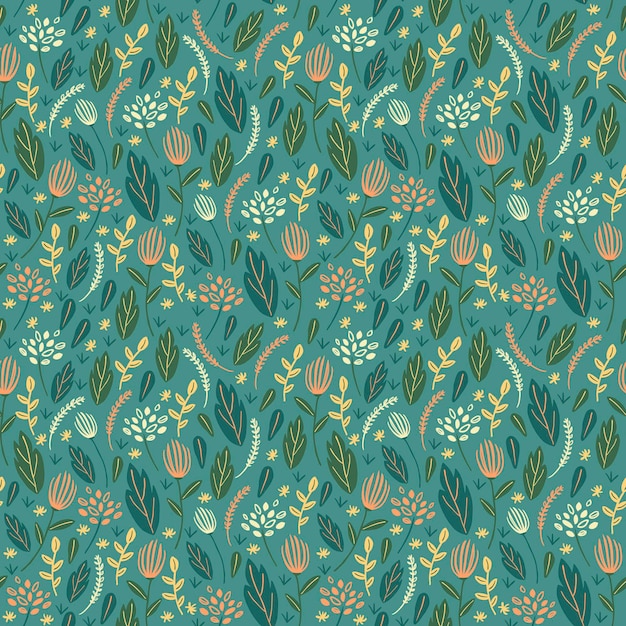 Fondo transparente de hojas coloridas en estilo doodle