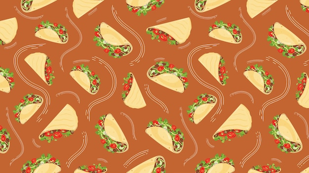 Fondo transparente horizontal y plantilla imprimible con apetitosas quesadillas y tacos