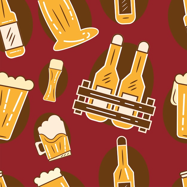 Fondo transparente con iconos de cerveza Ilustración vectorial