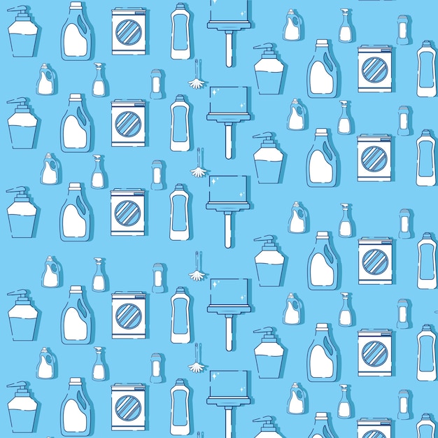 Fondo transparente con iconos de limpieza ilustración vectorial