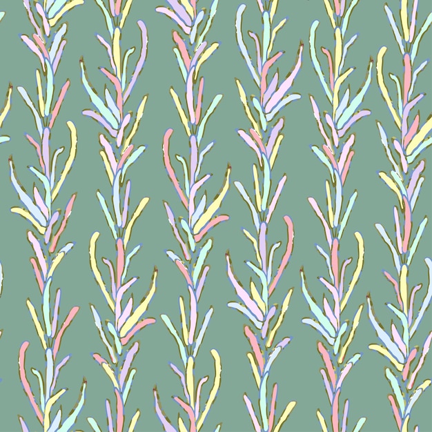Fondo transparente con ilustración de plantas de hierbas para rellenos de patrón de impresión textil de papel tapiz