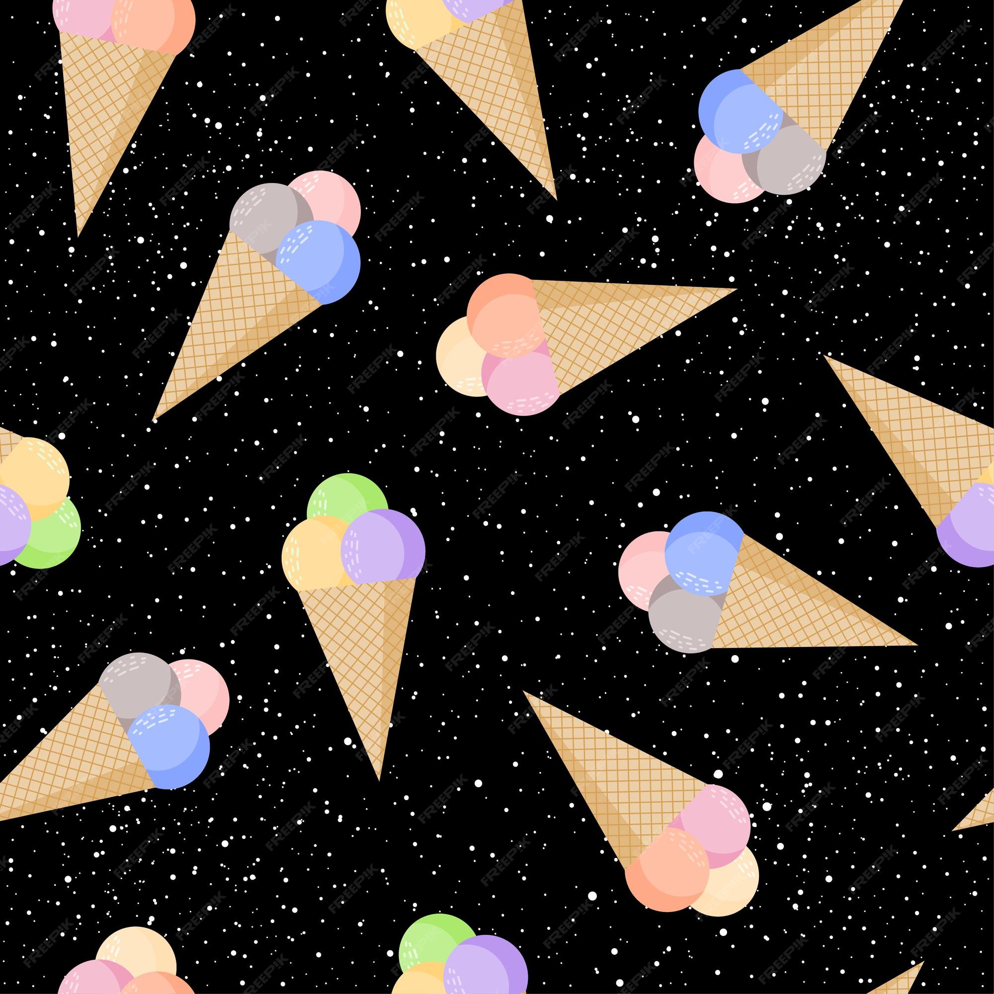 Fondo transparente infantil de helado. helado de dibujos animados aislado  en un patrón negro para tarjetas, fondos de pantalla, álbumes, álbumes de  recortes, papel de regalo de vacaciones, telas textiles, prendas de