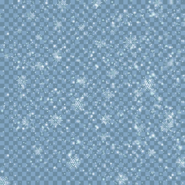 Vector fondo transparente de invierno navidad azul con nieve