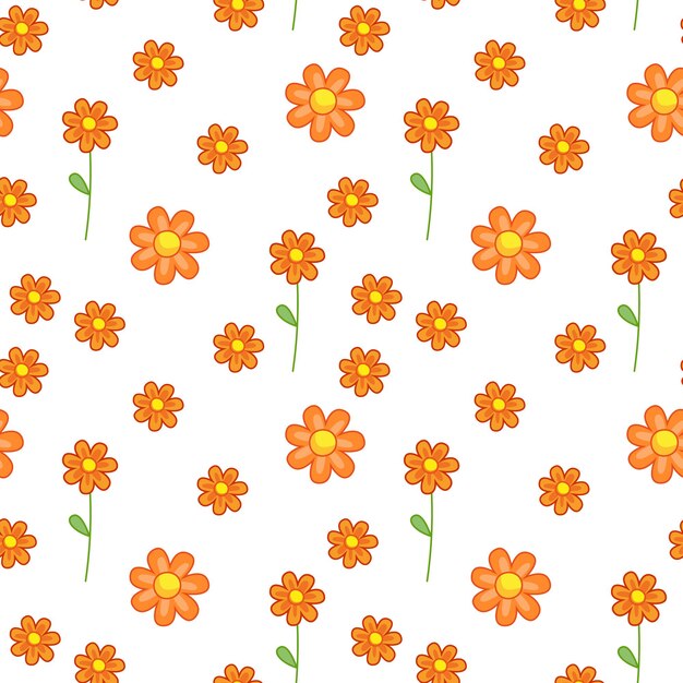 Fondo transparente con lindas flores naranjas margaritas de primavera delicada decoración para embalaje