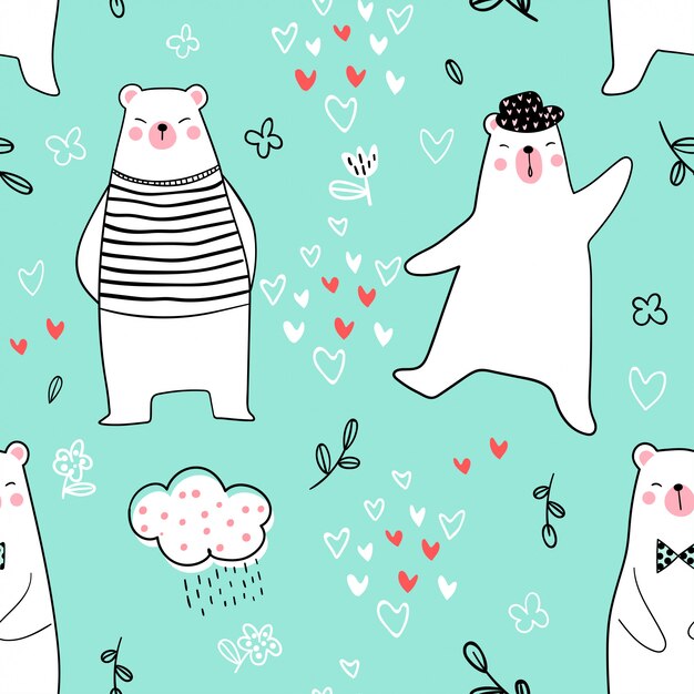 Fondo transparente lindo oso en verde