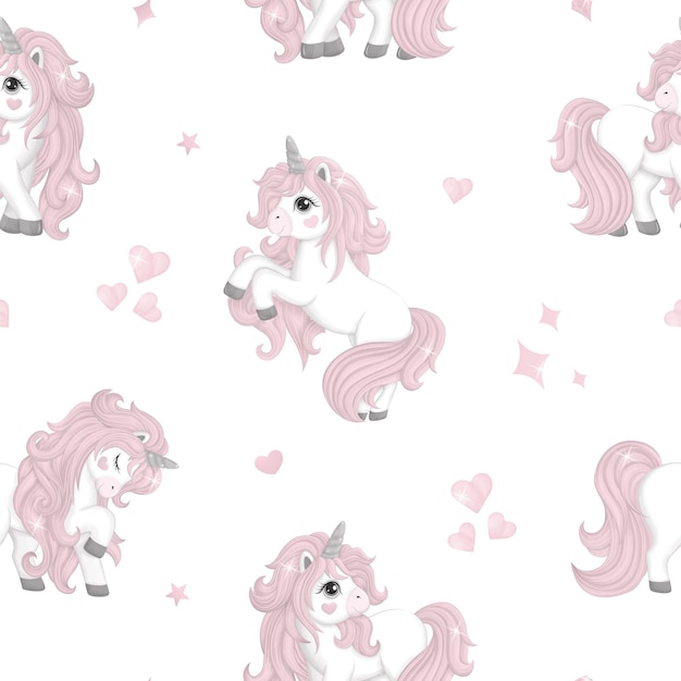 Fondo transparente lindo unicornio rosa, en un estilo acuarela. Ilustración de vector para niños, Eps10. Imprimir para platos, textiles, ropa, tarjetas de felicitación.
