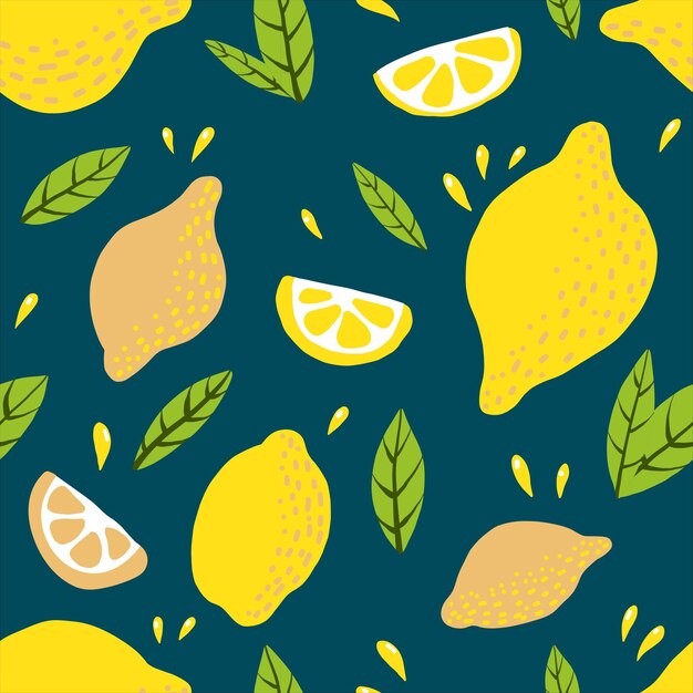 Fondo transparente con lindos limones garabatos