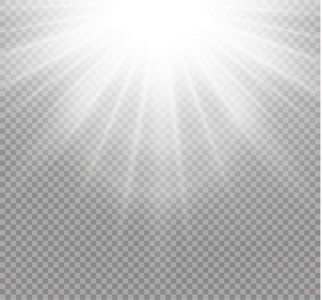 Fondo transparente de luz solar aislada. Desenfoque a la luz del resplandor.
