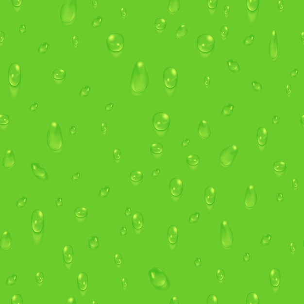 Fondo transparente natural verde con gotas de agua