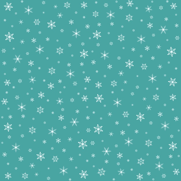 Fondo transparente de Navidad. Ilustración vectorial. Patrón de vacaciones con copos de nieve
